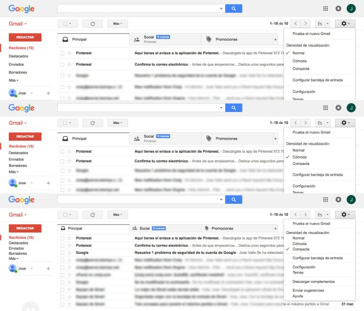 Nuevo diseño de Gmail